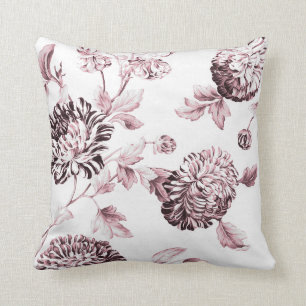 Coussin Toile florale rose et blanche No. 2