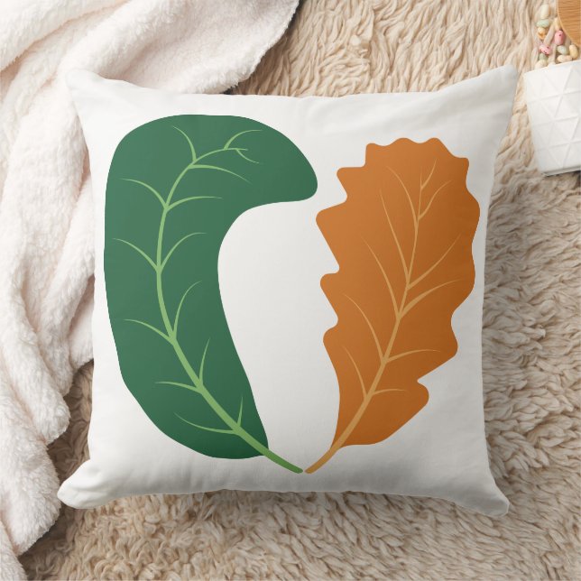 Coussin Toile Moderne Terreuse à Feuilles en Forme de Cœur (Couverture)