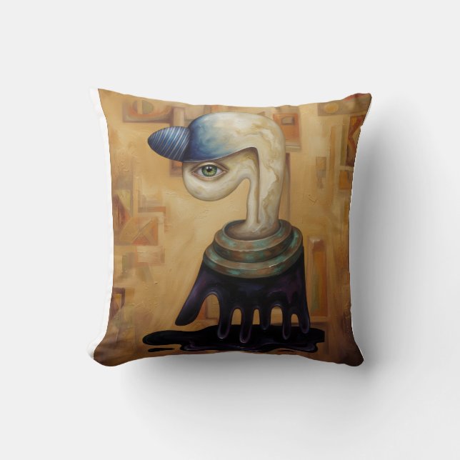 Coussin Toile Portrait Surréaliste Abstrait  (Recto)