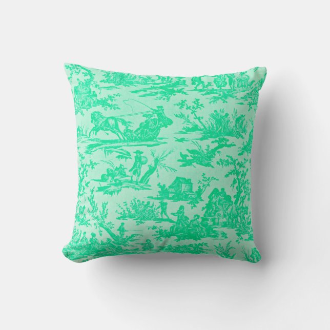 Coussin Toile verte de mer (Recto)