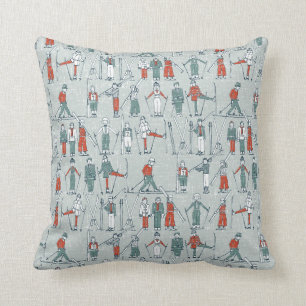 Coussin toile vintage de ski