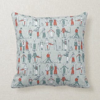 Coussin toile vintage de ski