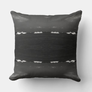 Coussin Toiles de bateaux de voyageurs de la baie de Hong