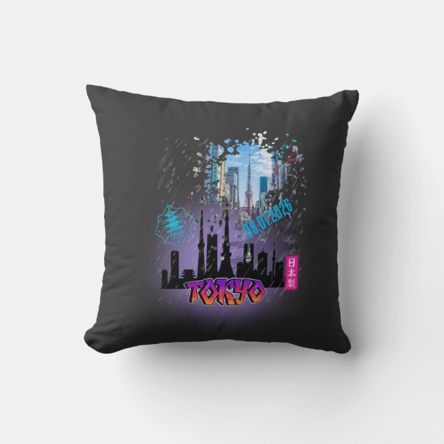 Coussin Tokyo City Travel Throw Pillows (Recto)