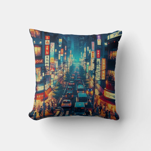 Coussin Tokyo en Mouvement (Recto)