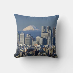 Coussin Tokyo, Skyline du quartier de Shinjuku, Mont Fuji