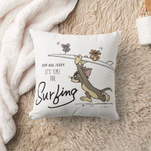 Coussin Tom & Jerry "Il est temps de surfer"