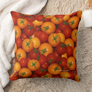 Coussin Tomates de cerise rouge et orange