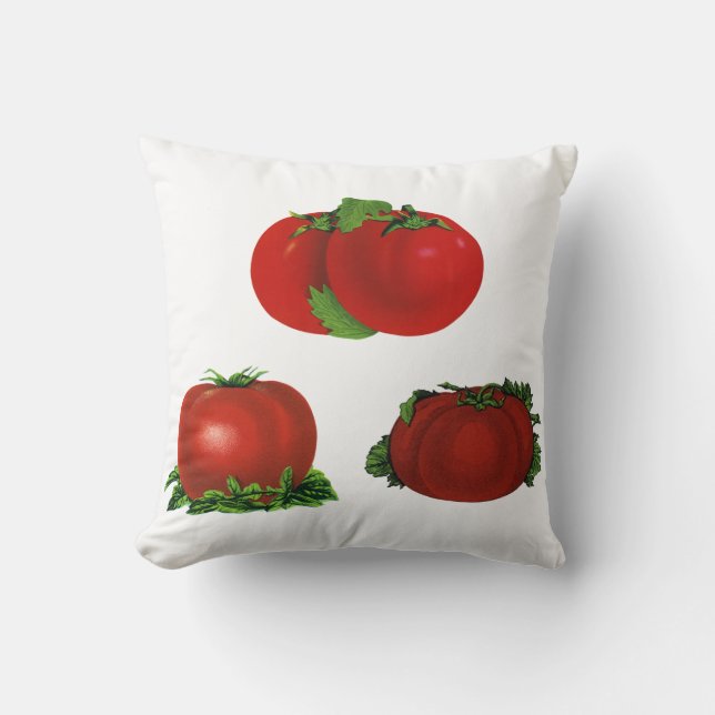 Coussin Tomates rouges mûres vintage Nourriture, Fruits, L (Recto)