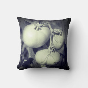 Coussin Tomates Sur La Vigne Noir Et Blanc