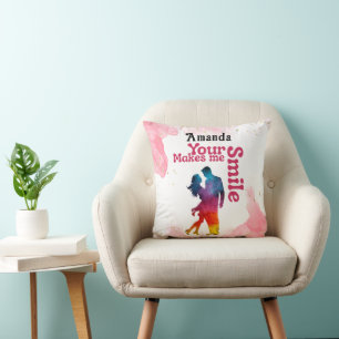 Coussin Ton sourire me fait sourire Cadeau de la Saint-Val
