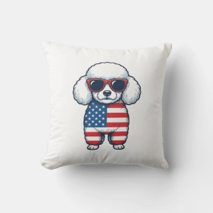 Coussin Tonde patriotique aux lunettes de soleil Dessin ve