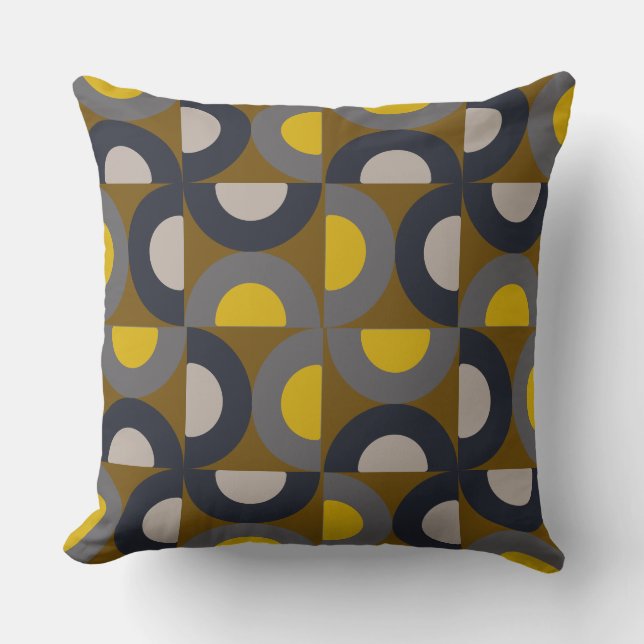 Coussin Tonnerre Moutarde Bronze Moderne du Milieu du Sièc (Recto)