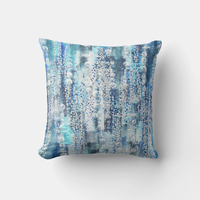 Coussin Tons bleus chic abstraits modernes   (Recto)