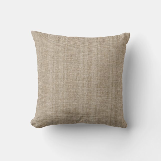 Coussin Tons De Linge Beige Burlap Look Motif (Recto)