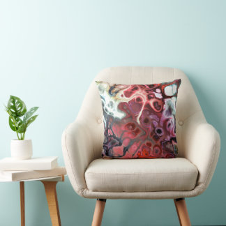 Coussin Tons de marbre rouge, rose et gris teint cravate