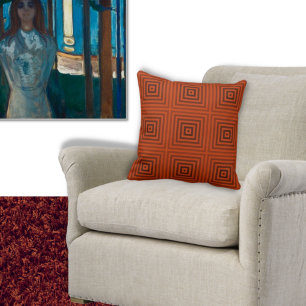 Coussin Tons De Motif De Boîte Orange - Jetez L'Oreiller