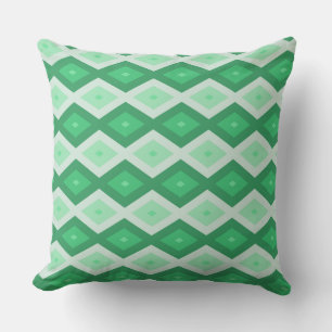 Coussin Tons de motif diamant vert