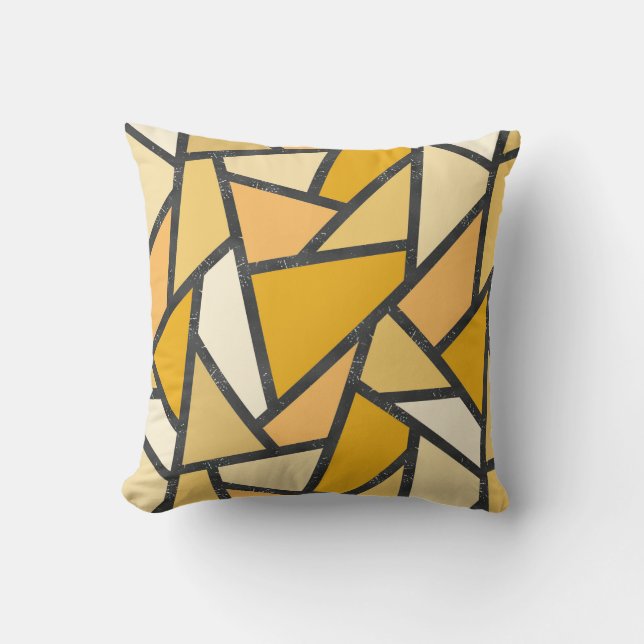 Coussin Tons de motif en vitrail jaune (Recto)