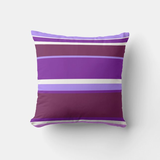 Coussin Tons de rayures violettes (Recto)