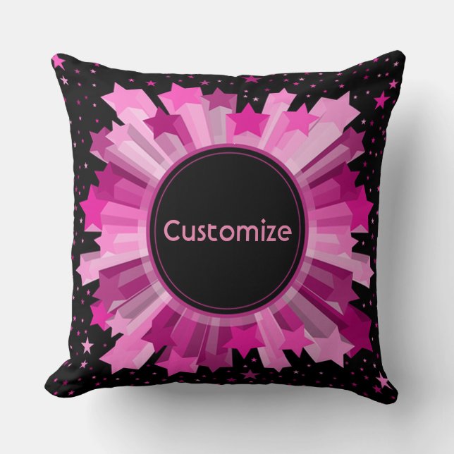 Coussin Tons D'Oreiller À Jeu Rose Starburst (Recto)
