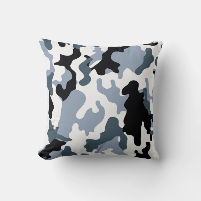 Coussin Tons gris Camo militaire Jetez l'oreiller (Recto)