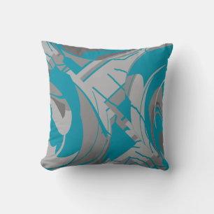 Coussin Tons gris turquoise Charcoal Lush Design Feuille