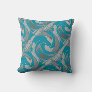 Coussin Tons gris turquoise Tailles Diagonales Charcoal