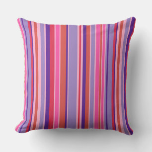 Coussin Tons rose lilas motif rayé vertical