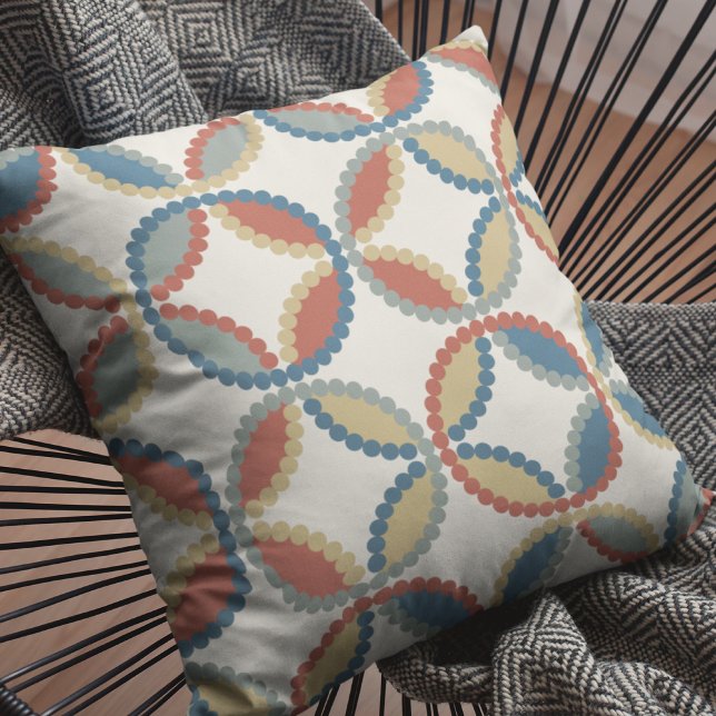 Coussin Tons Terre Couleurs Automne Cercles Fleurs Jeter P (Créateur téléchargé)