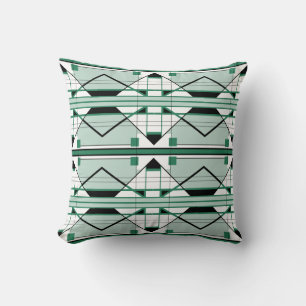 Coussin Tons verts Noir Blanc Méditerranée Grand Carrelage