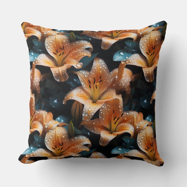 Coussin Topaz Lillies (Recto)