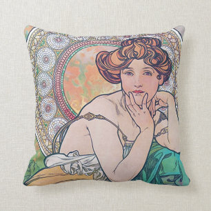 Coussin Topaz (quatre bijoux), Alphonse Mucha