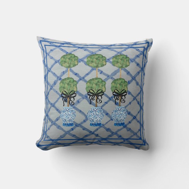 Coussin Topiérie Chinoiserie Ginger Jar Lumbar Accent Pill (Recto)