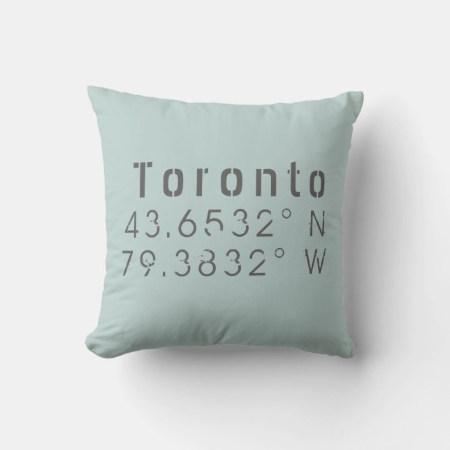 Coussin Toronto Latitude Longitude (Recto)