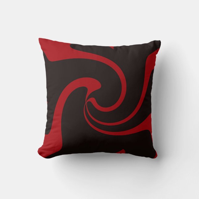 Coussin Torsion de rouge et de noir (Recto)