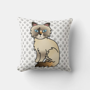 Coussin Tortoiseshell Birman / Ragdoll Cute Cat & Patrouil