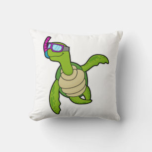 Coussin Tortue à la natation avec tuba