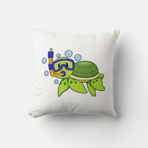 Coussin Tortue à la plongée avec tuba