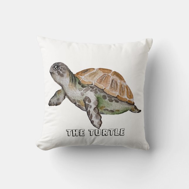Coussin Tortue aquarelle (Recto)