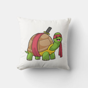 Coussin Tortue aux arts martiaux avec épée