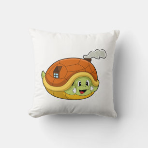 Coussin Tortue avec coquille comme maison