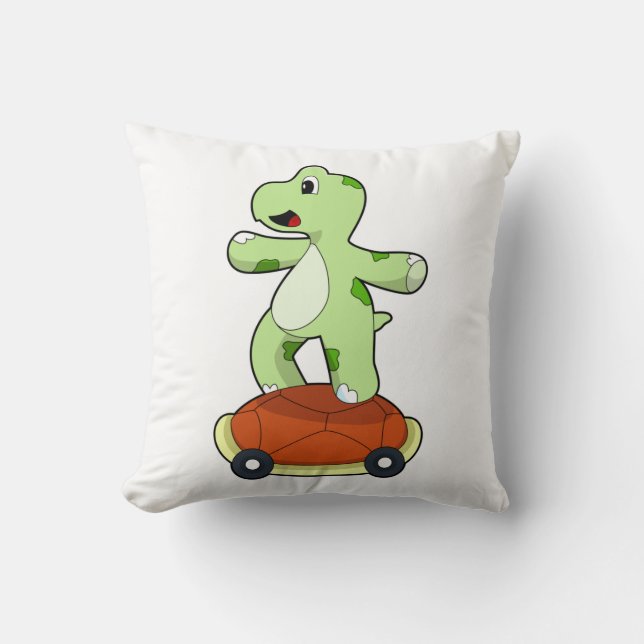 Coussin Tortue avec coquille comme skateboard (Recto)