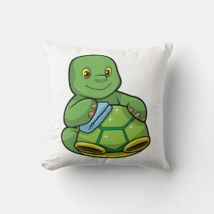Coussin Tortue avec coquille et chiffon de nettoyage