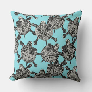Coussin tortue bleu