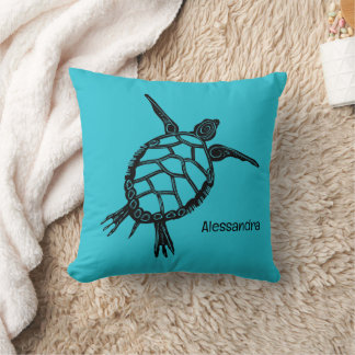 Coussin Tortue bleue