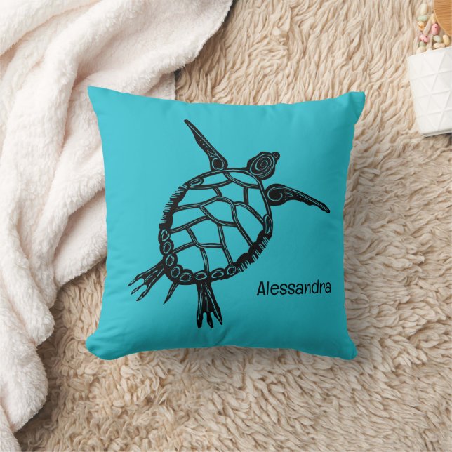 Coussin Tortue bleue (Couverture)