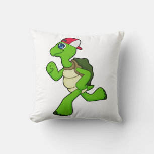 Coussin Tortue comme coureur avec Casquette