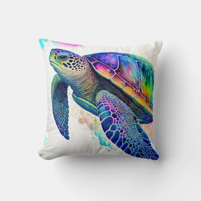 Coussin Tortue de mer Océan Marine Vie Plage Nature Animau (Recto)