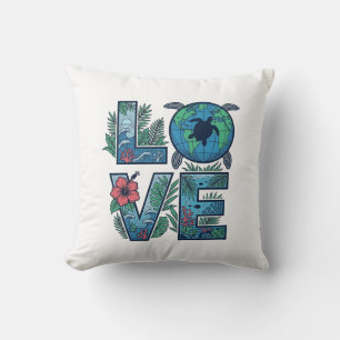 Coussin Tortue de mer Terre Tropical Amour